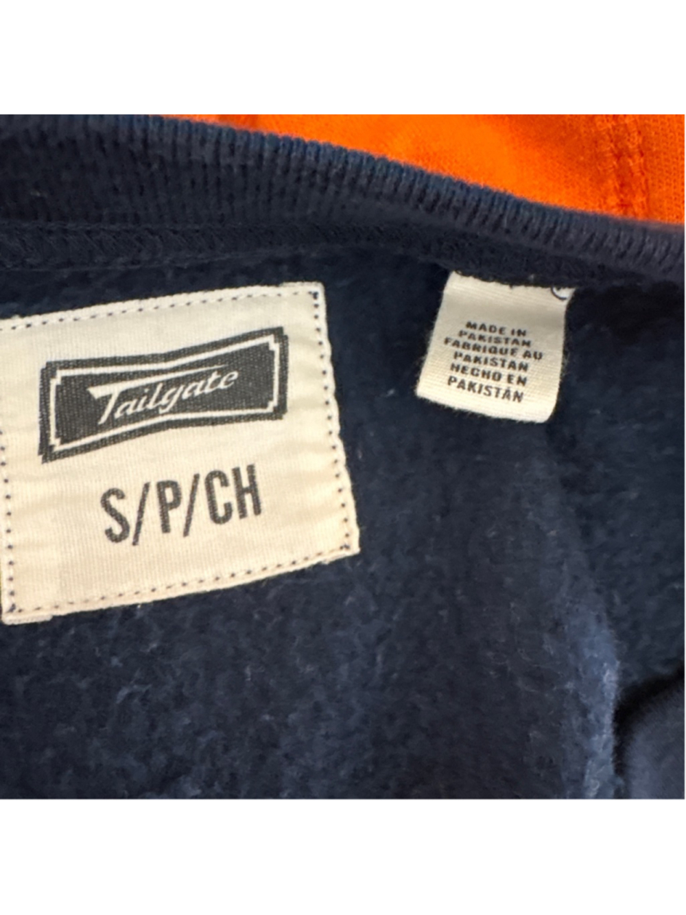 Tailgate Chicago Bears Sweatshirt S Navy Orange - Picture 5 of 6